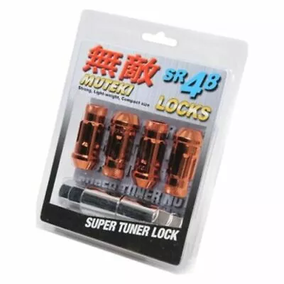 Wheel Mate Muteki SR48 Open End Locking Lug Nut Set Of 4 - Orange 12x1.25 48mm • $61.49