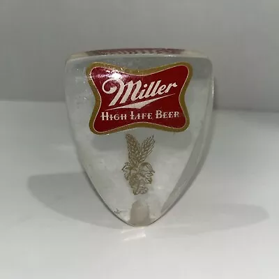 Vintage Miller High Life Beer Tap Handle Acrylic Clear 4 . Preowned • $4.99