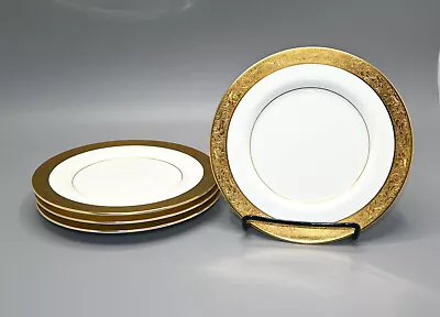 Set Of 4 - Vintage Mikasa HARROW White & Gold Band 6.5  Bread Plate  A1-129 • $31.95