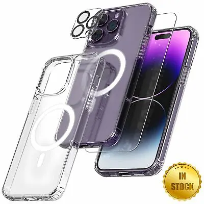 $7.95 • Buy For IPhone 14 Plus 13 12 11 Pro Max XS XR 8 Clear Magnetic Case Shockproof Cover