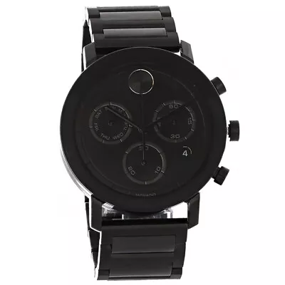 Movado Bold Mens Black PVD Stainless Steel Quartz Watch 3600684 • $247