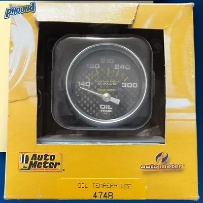 Autometer 4748 Oil Temperature Gauge 2 1/16” Carbon Fiber New Open Box • $74.99