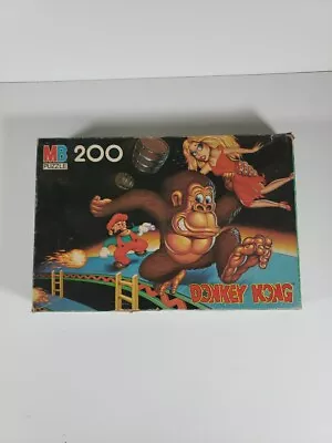 Incomplete Vintage 1981 Milton Bradley Donkey Kong 200 Piece Puzzle 16' X 11' • $0.99