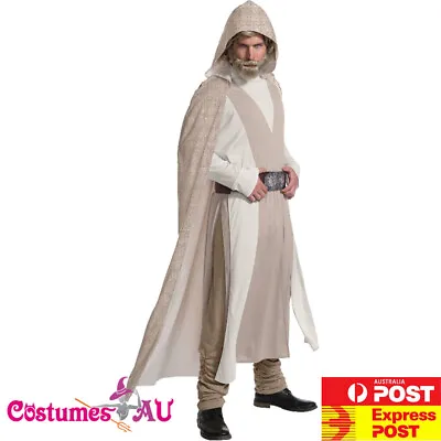 Mens Luke Skywalker Deluxe Costume Official Star Wars Jedi Robe Adult Cloak • $66.49