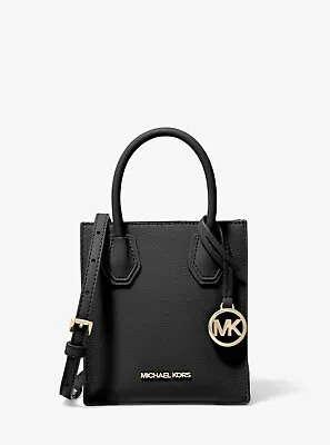 Michael Kors Mercer XS Pebbled Leather MK Signature Satchel Crossbody Bag • $87.98