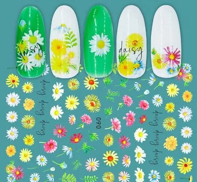 Nail Art Stickers Transfers Decals Spring Daisy Daisies Flowers Floral Fern EB90 • £2.45
