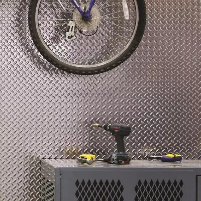 Fasade - 4x8ftx.013in Diamond Plate Brushed Aluminum Decorative Wall Panel C6608 • $106.99