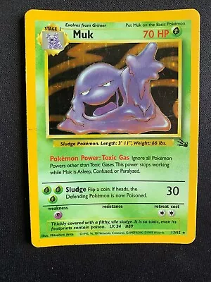 Muk 13/62 Rare Holo Pokemon Card. Fossil Set. WOTC. MP. Ungraded • £0.99