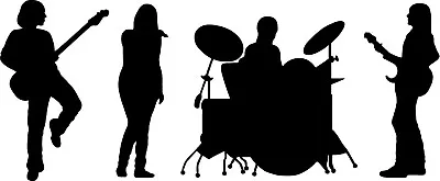 Music Band - 4 Piece Group - Vinyl Decal Home Décor- Various Sizes • $13.49