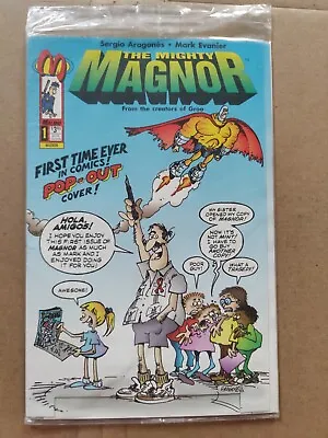 The Mighty Magnor #1 Pop-Out Cover Sergio Aragones 1993 Malibu Comics Sealed Bag • $5
