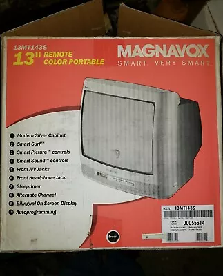 New Open Box Magnavox 13mt143s Retro CRT 13  Gaming TV Contents Sealed • $299.99