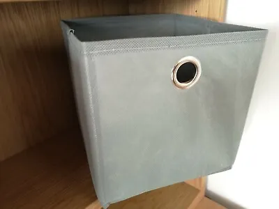 Cube Storage Grey Pink Foldable Canvas Folding Box Fabric Cloth Bag Small • £3.89