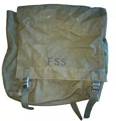 Vintage FSS Rucksack Backpack US Forest Service Green Cotton Canvas EUC USA • $59.99