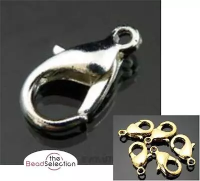 50 Lobster Clasps Trigger 10mm 12mm 14mm 16mm 21mm Silver Gold Rose Findings • £3.79