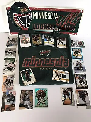 Vintage Minnesota WILD Sign  XL Shirt 19 Cards Including Gaborik Jersey Card • $19.95