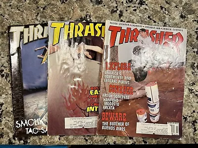 Three Vintage Thrasher Skateboard Magazines 1998 Margera Fowler Cardiel Lot • $40