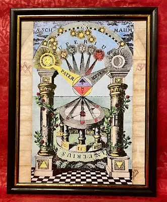 Compass Of The Wise Hermetic & Masonic Print * Hand-colored Augmented & Framed • $124.99