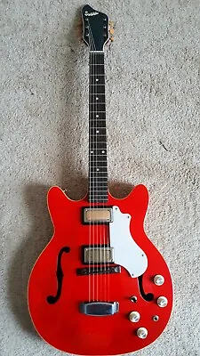 Supro Croydon Electric Guitar 1968 Vintage Red Semi Hollow Body & Guitar Case • $2000