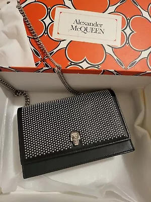$1490 • Buy Brand New Authentic Alexander McQueen Studded Chain Shoulder Crossbody Bag Clutc