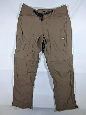 Mountain Hardwear Pants Mens Large Green Convertible Belted Lightweight Hiking • $22.99