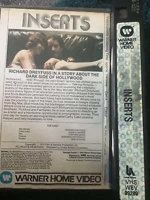 Inserts Vhs Warner Big Box Pre-cert .Bob Hoskins.1983 • £19.25