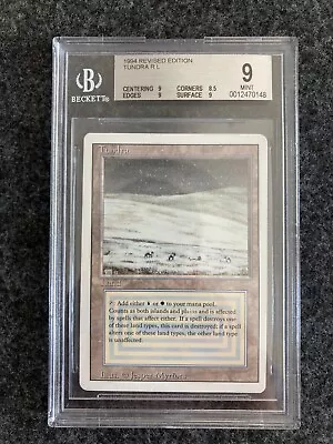 MTG Magic The Gathering Revised Tundra BGS 9 Dual Land • $625