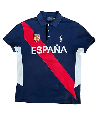 Polo Ralph Lauren Spain Espana Big Pony Custom Fit Polo Shirt Men’s Size Large • $39.99