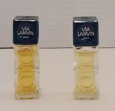 Lot Of 2 'Via Lanvin' Paris Vintage MINI Perfume Splash~0.125 Oz - NEW • $42.99