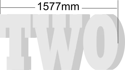 £210 • Buy TABLE BASE LETTERS, Text Says 'TWO'. For Events. 750mm High, 200mm Thick.