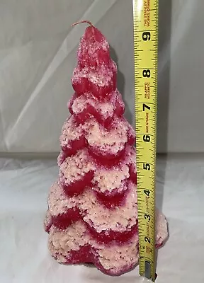 Vintage Gurley Large 9.5” Hot Pink/Red Christmas Tree Snow Candle • $11.99