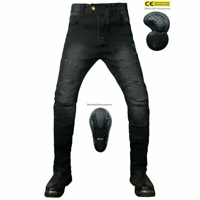 Denim Jeans Protective Gear Armor Pants For Motorcycle Motorcross Riding Racing • $85.99