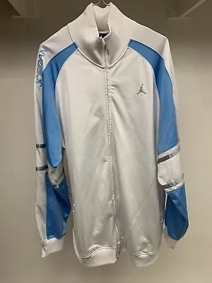 Michael Jordan White And Blue North Carolina Zip Up Jacket | Size 2XL | Jump Man • $39.99
