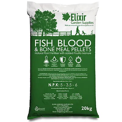 Fish Blood & Bone Meal Pellets With Poultry Manure | Natural Plant Fertiliser • £7.99