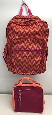 2 PC Vera Bradley Ziggy Zags Design Sample Lighten Up LG Backpack + Lunch VGUC • $6.99