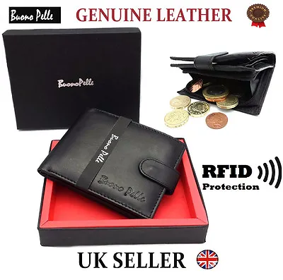 £6.95 • Buy Designer Mens Leather Wallet RFID SAFE Contactless Card Blocking ID Protection