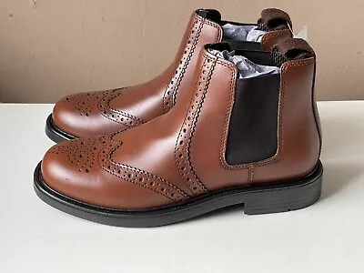 OAKTRAK Appleby Junior Boys Chestnut Brown Ankle Boots UK 5 EU 38 *NEW* • £20