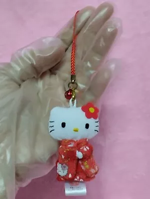 2006 Hello Kitty Kimono Mini 2  Plush Doll Keychain Phone Charm VG Cond. • $30