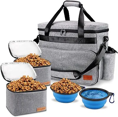 £13.28 • Buy Dog Travel Bag Pet Tote Organizer With Pockets Accessories Set 2 Foldable Bowls
