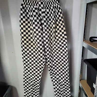 White Chefs Apparel Checkered Trousers 100% Cotton • £9.99