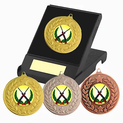 Rifle Shooting Medal & Presentation Box F/Engraving Rifle Shooting Trophy Award • £6.25