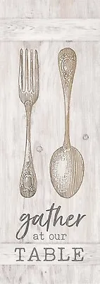 P. Graham Dunn Gather At Our Table Utensils Whitewash 7 X 20 Inch Pine Wood Pall • $24.92