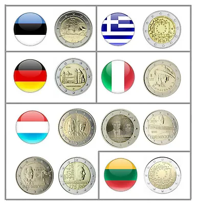 € 2 Euro Commemorative Coins (UNC) Luxembourg Latvia • $4.98