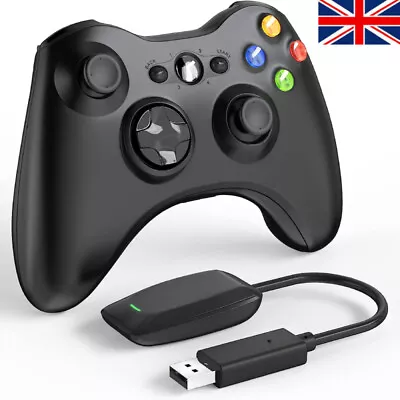 NEW Microsoft Xbox Wireless Controller W/Receiver For Xbox 360 Windows 10/11 PC • £17.99