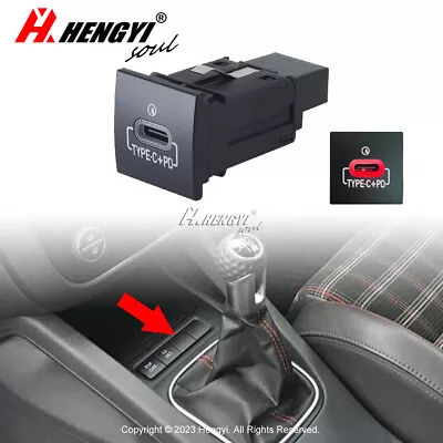 $14.09 • Buy Red LED USB-C PD Charger For VW Jetta MK6 2010-14 Golf GTI R-Line 2006-2013 MK5
