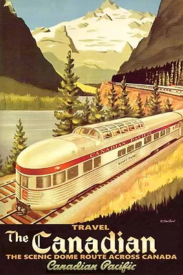 Canadian Pacific Railway Travel Poster Updated Retro Train Art Print 298 • $35.50