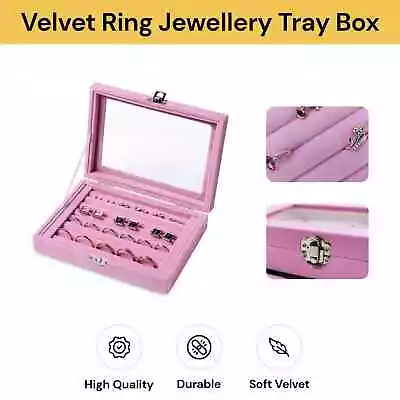 Jewellery Box Organizer Case Holder Storage Earring Ring Jewelry Display Velvet • $18.99