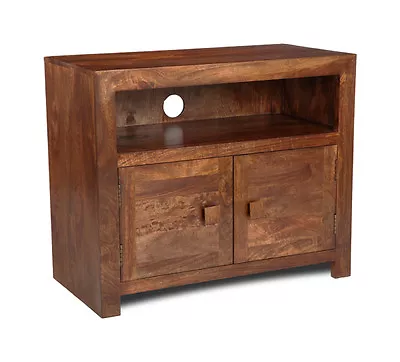 £279.95 • Buy Dakota Dark Solid Mango Wood 2 Door Tv Unit (06n)