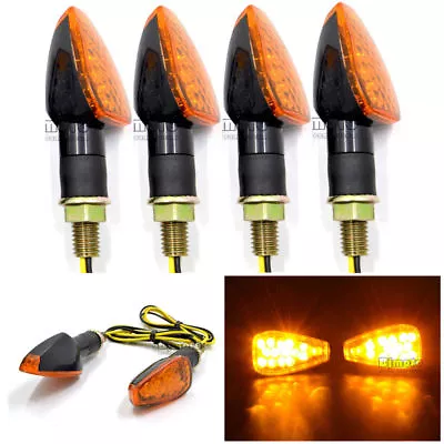 4Pcs Mini LED Motorcycle Turn Signals Indicator Brake Blinker Tail Lights • $10.98