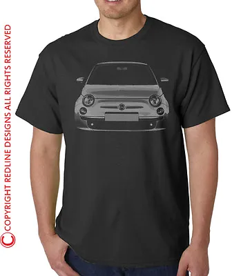 $9.37 • Buy FIAT 500 Car Mens Organic Cotton T-Shirt Gift Present Womens Eco Friendly Black