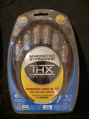 Monster Standard THX Certified Composite Video AV Kit 4ft V100 AV-4 Brand New  • $14.99